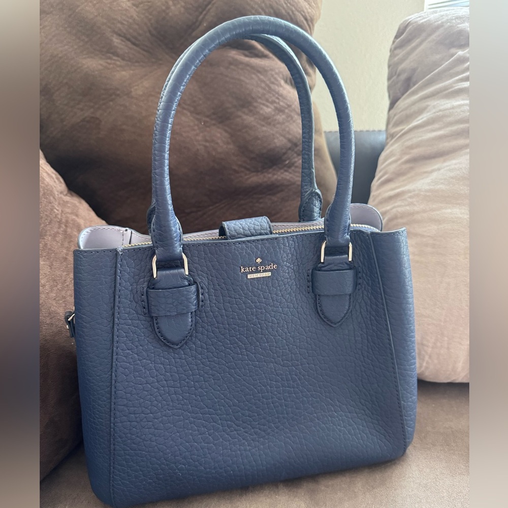 Kate Spade Navy Blue Leather Tote Bag